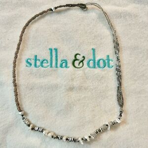 Stella & Dot Mixed Silver and White Necklace